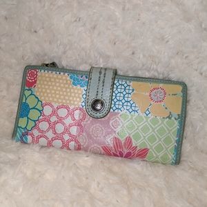 Floral Patchwork Style Fossil Wallet